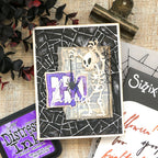 Tim Holtz Sizzix Cobwebs Large A5 Embossing Folder 667247 skeleton with spider eek beware card juliana michaels