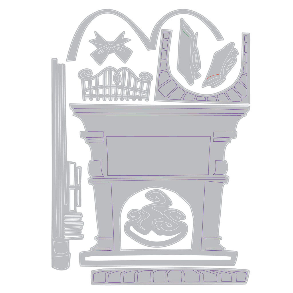 Tim Holtz Sizzix FIRESIDE Thinlits Dies 664193 line art