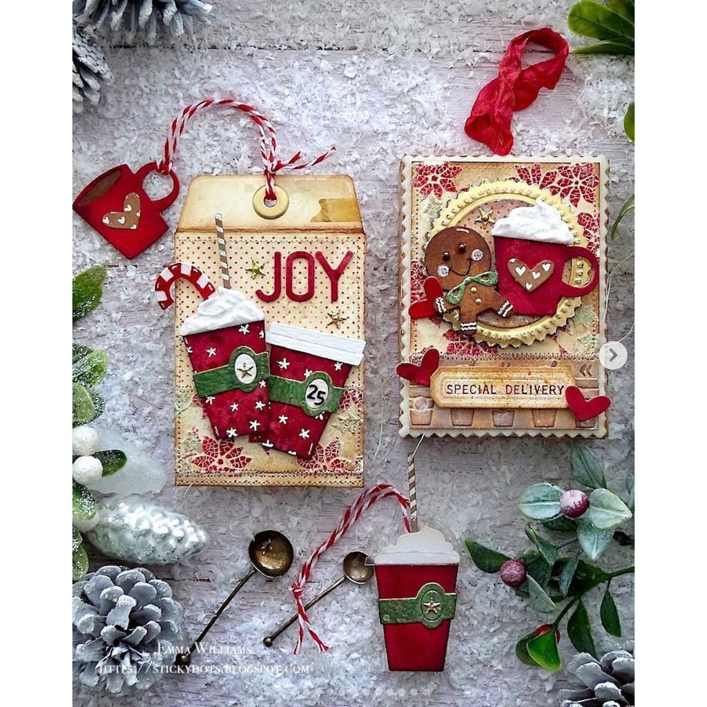 Tim Holtz Sizzix Fresh Brewed Sidekick Dies and Texture Fade 666862 joy