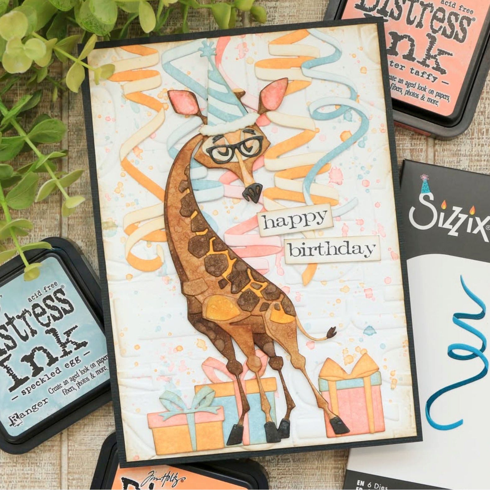 Tim Holtz Sizzix Gertrude Colorize Thinlits Dies 664429 juliana michaels happy birthday gertrude giraffe