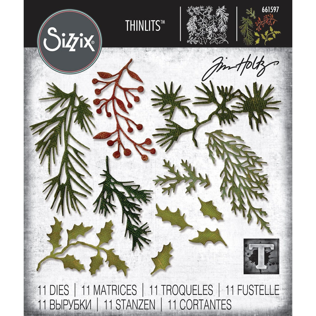 Tim Holtz Sizzix Greens Mini Thinlits Die 661597