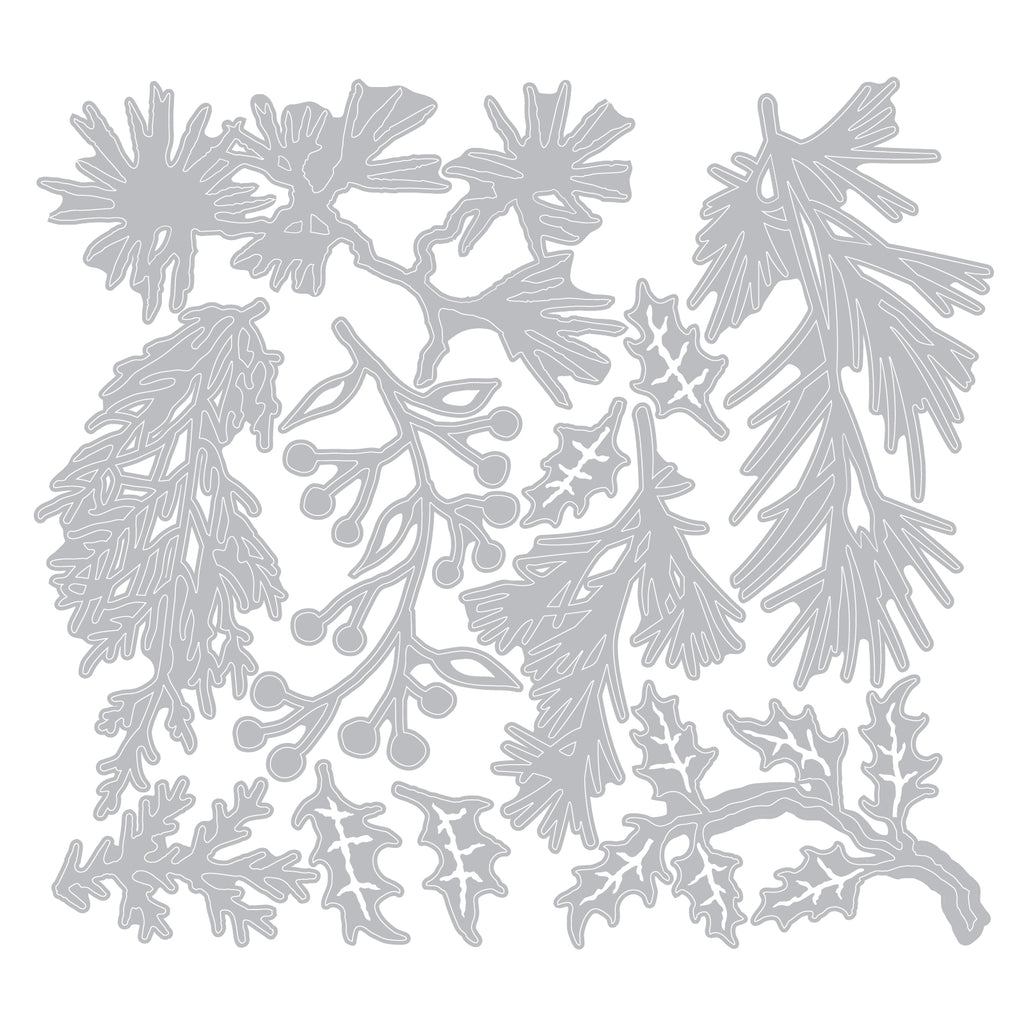 Tim Holtz Sizzix Greens Mini Thinlits Die 661597 line art