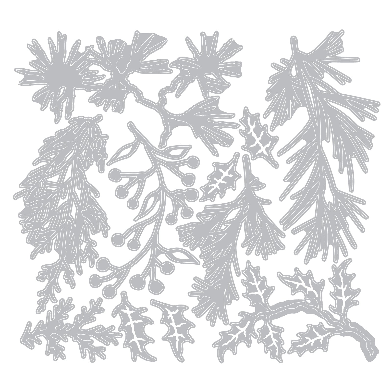Tim Holtz Sizzix Greens Mini Thinlits Die 661597 line art