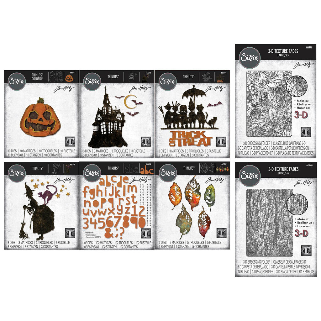 Tim Holtz Sizzix Halloween 2025 Die and Folder I Want It All Bundle