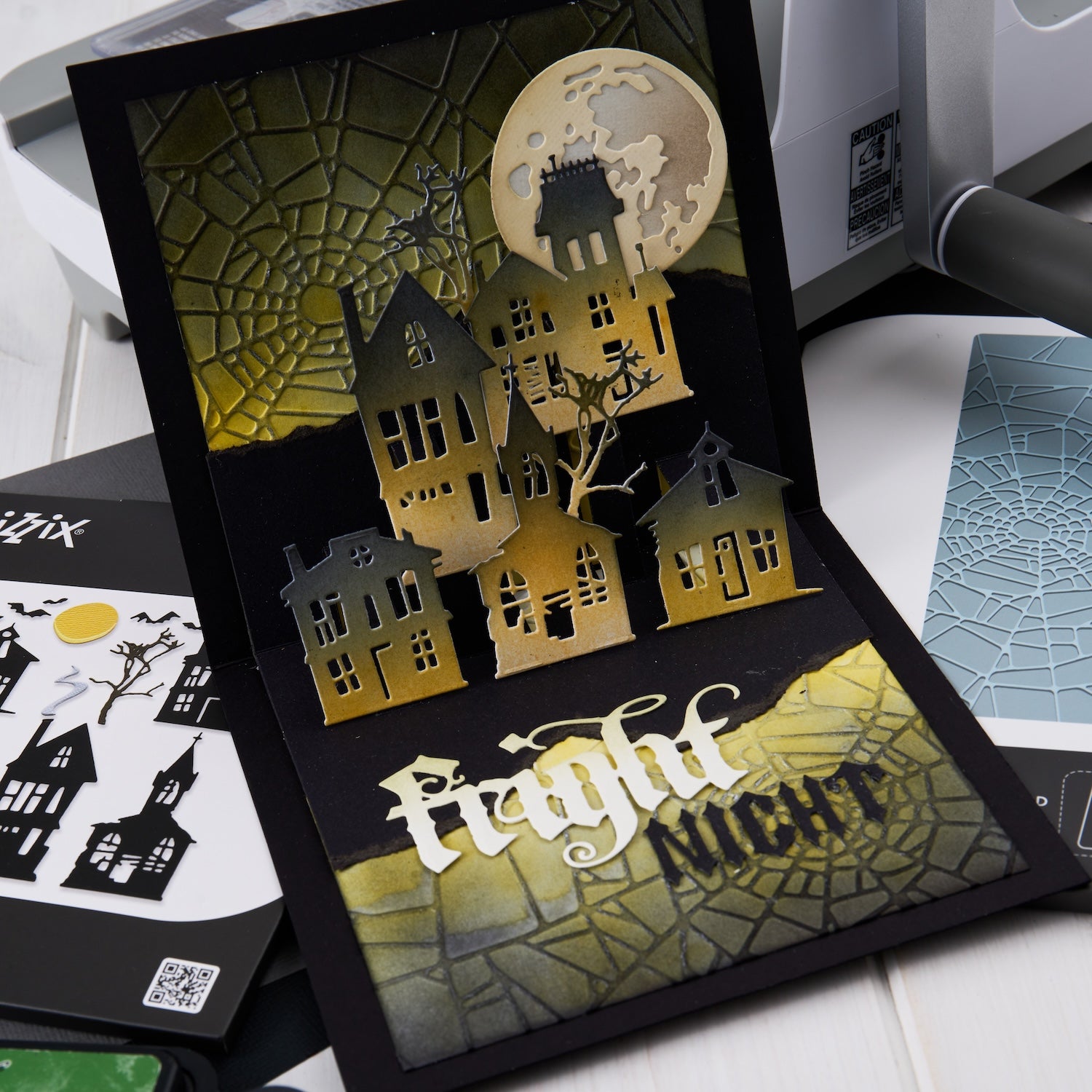 Tim Holtz Sizzix Halloween 2026 Die and Folder I Want It All Bundle haunted houses full moon fright night card