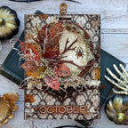 Tim Holtz Sizzix Halloween 2026 Die and Folder I Want It All Bundle leaf wreath spider lace background october card emma williams