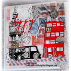Tim Holtz Sizzix Handwritten Celebrate Thinlits Dies 660215 red bus clock tower stmaps happy travels card kath stewart | color-code:ALT02