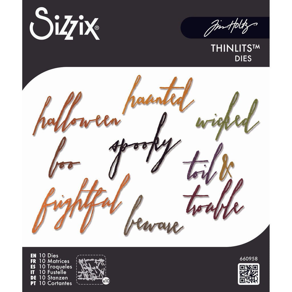Tim Holtz Sizzix Handwritten Halloween Thinlits Die 660958