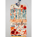 Tim Holtz Sizzix Handwritten Journey Thinlits Dies 660217 star red buttons shine red star background | color-code:ALT03