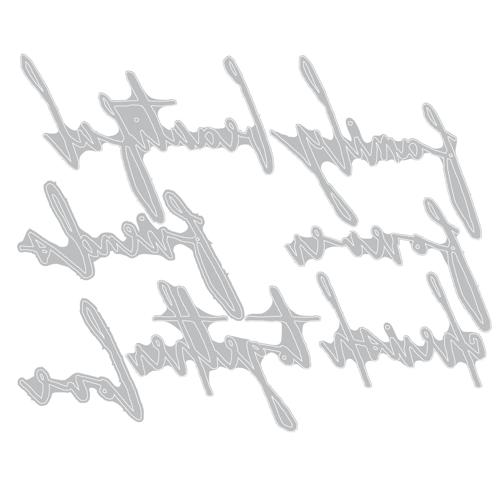Tim Holtz Sizzix Handwritten Love Thinlits Dies 660218 line art