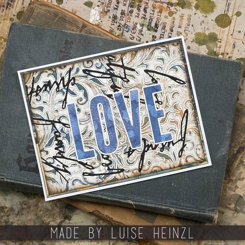 Tim Holtz Sizzix Handwritten Love Thinlits Dies 660218 love you luise heinzl