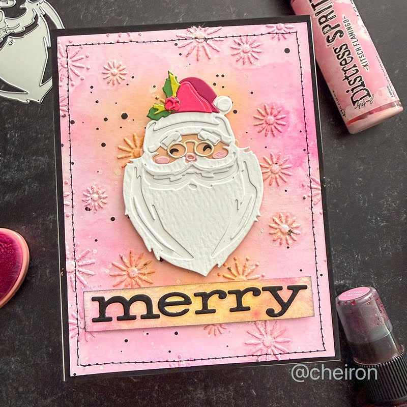 Tim Holtz Sizzix I Want It All 2026 Christmas Die, Folder and Pad Bundle merry santa sparkle stars glasses card cheiron brandon