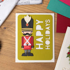 Tim Holtz Sizzix I Want It All 2026 Christmas Die and Folder Bundle nutcracker mustache top at happy holidays card