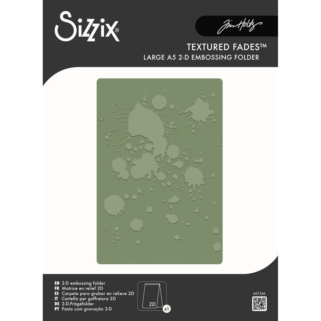 Tim Holtz Sizzix Ink Splats Large A5 Embossing Folder 667246