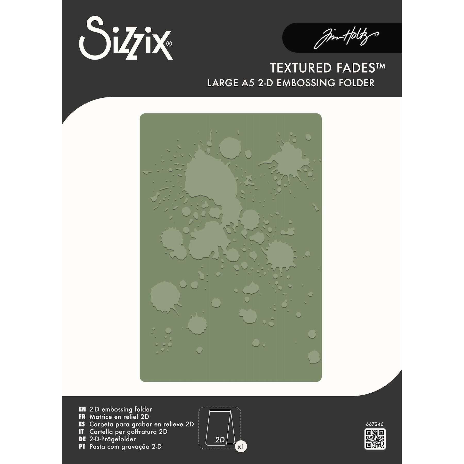 Tim Holtz Sizzix Ink Splats Large A5 Embossing Folder 667246