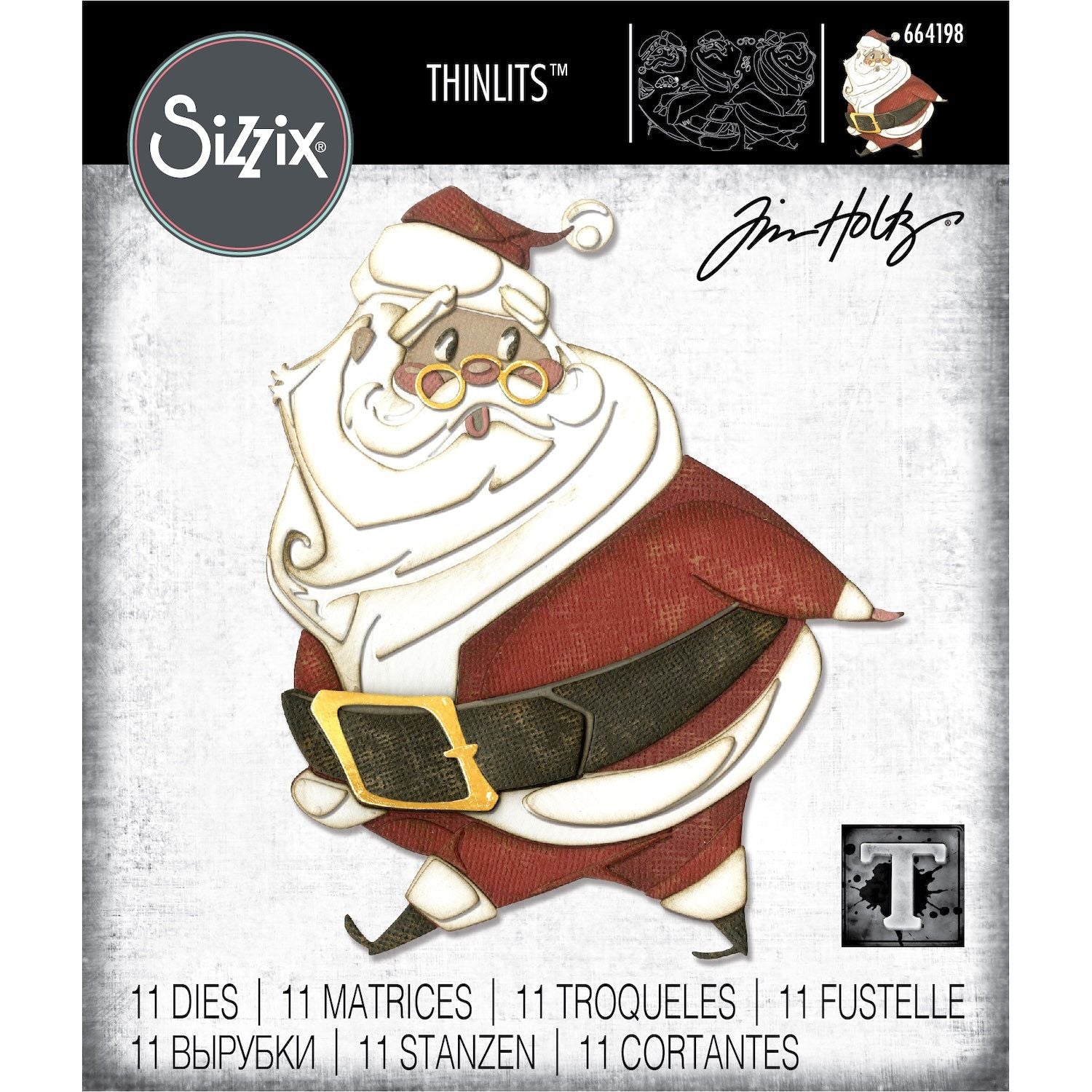 Tim Holtz Sizzix Jolly St. Nick Colorize Thinlits Dies 664198