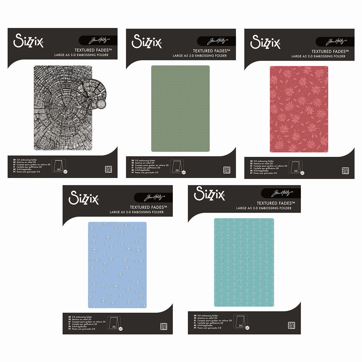 Tim Holtz Sizzix Large A5 Embossing Folder Christmas 2026 Bundle