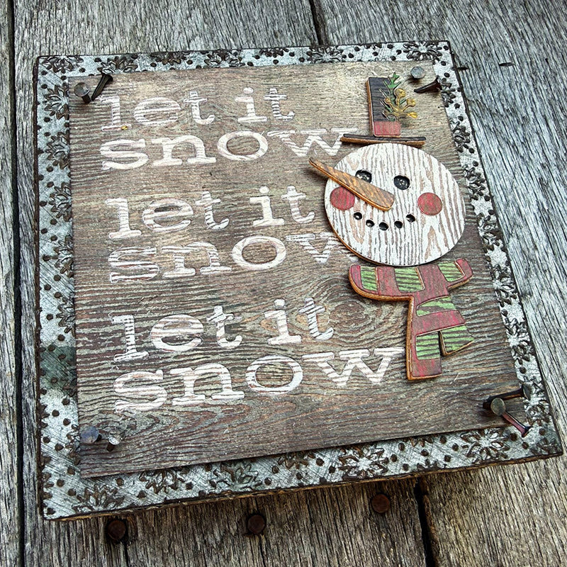 Tim Holtz Sizzix Large A5 Embossing Folder Christmas 2026 Bundle snowman head let it snow card vicki evans