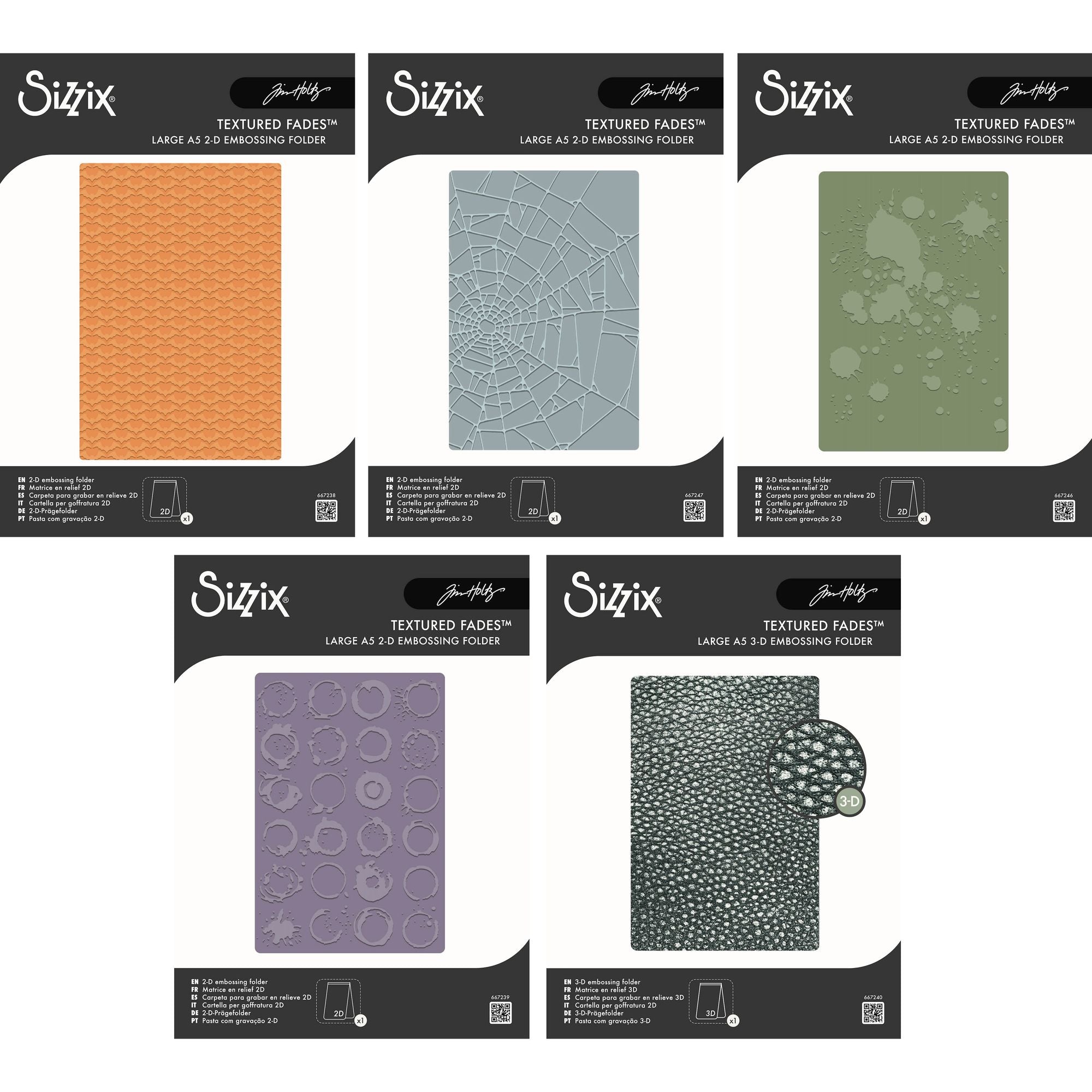 Tim Holtz Sizzix Large A5 Embossing Folder Halloween 2026 Bundle