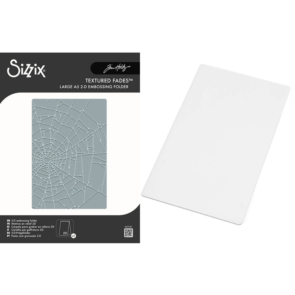 Tim Holtz Sizzix Large Embossing Folder Cobwebs and Pad Bundle