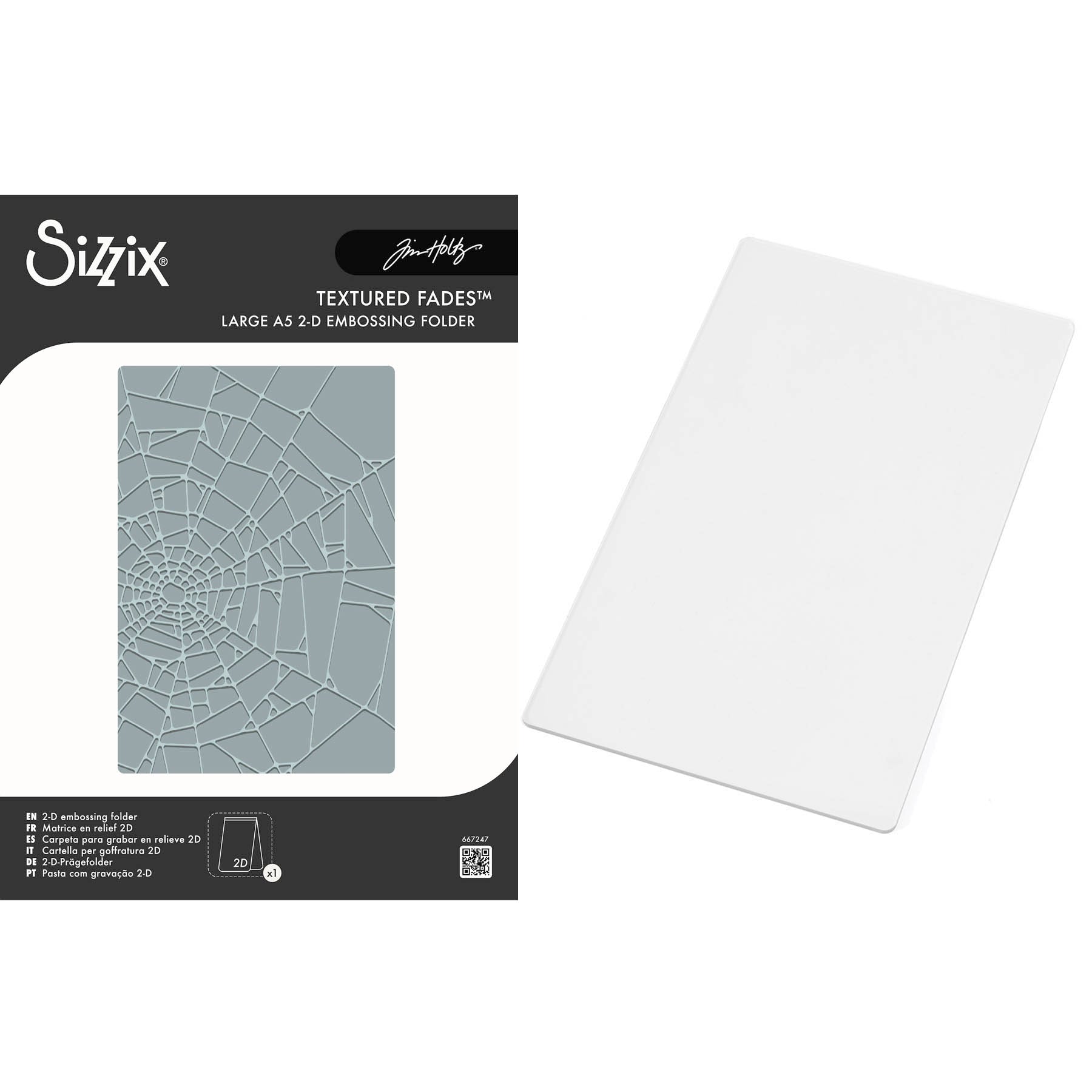 Tim Holtz Sizzix Large Embossing Folder Cobwebs and Pad Bundle