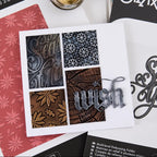 Tim Holtz Sizzix Large Embossing Folder Tree Rings and Pad Bundle snowflake flowers wish collage background card pete hughes