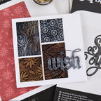 Tim Holtz Sizzix Large Embossing Folder Vault Holly Poinsettia and Pad Bundle snowflakes wood grain wish collage card pete hughes