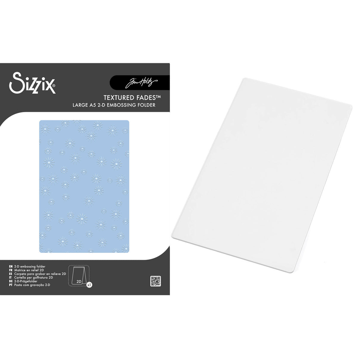 Tim Holtz Sizzix Large Embossing Folder Vault Sparkle Stars and Pad Bundle