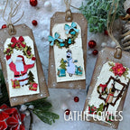 Tim Holtz Sizzix Large Embossing Folder Vault Sparkle Stars and Pad Bundle santa claus snowman reindeer presents garland banners tag cards