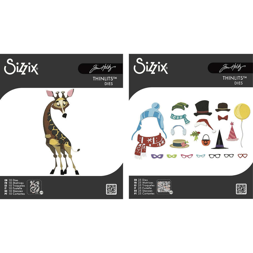Tim Holtz Sizzix Large Gertrude and Accessories Colorize Thinlits Die Bundle