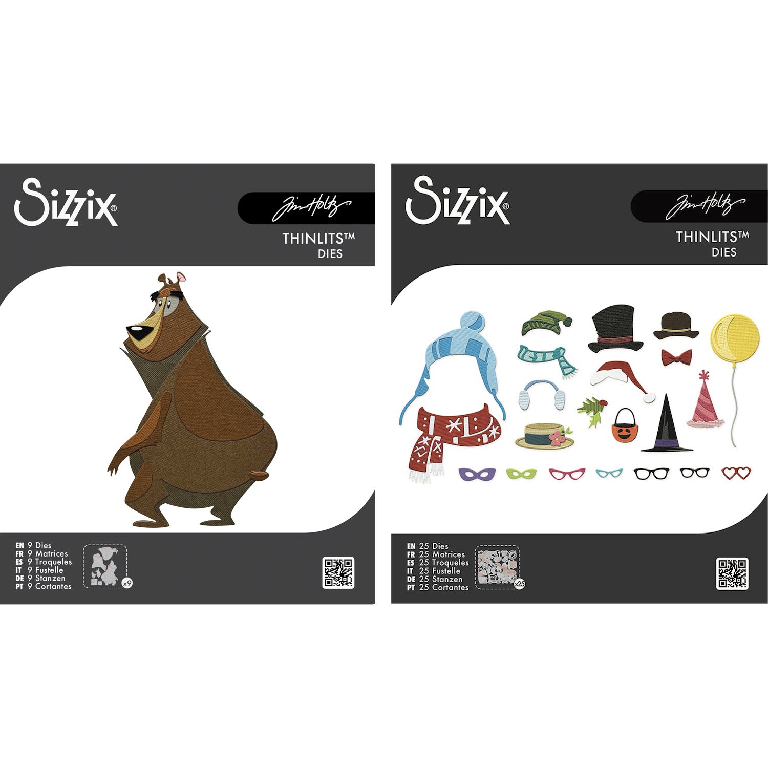 Tim Holtz Sizzix Large Theodore and Accessories Colorize Thinlits Die Bundle