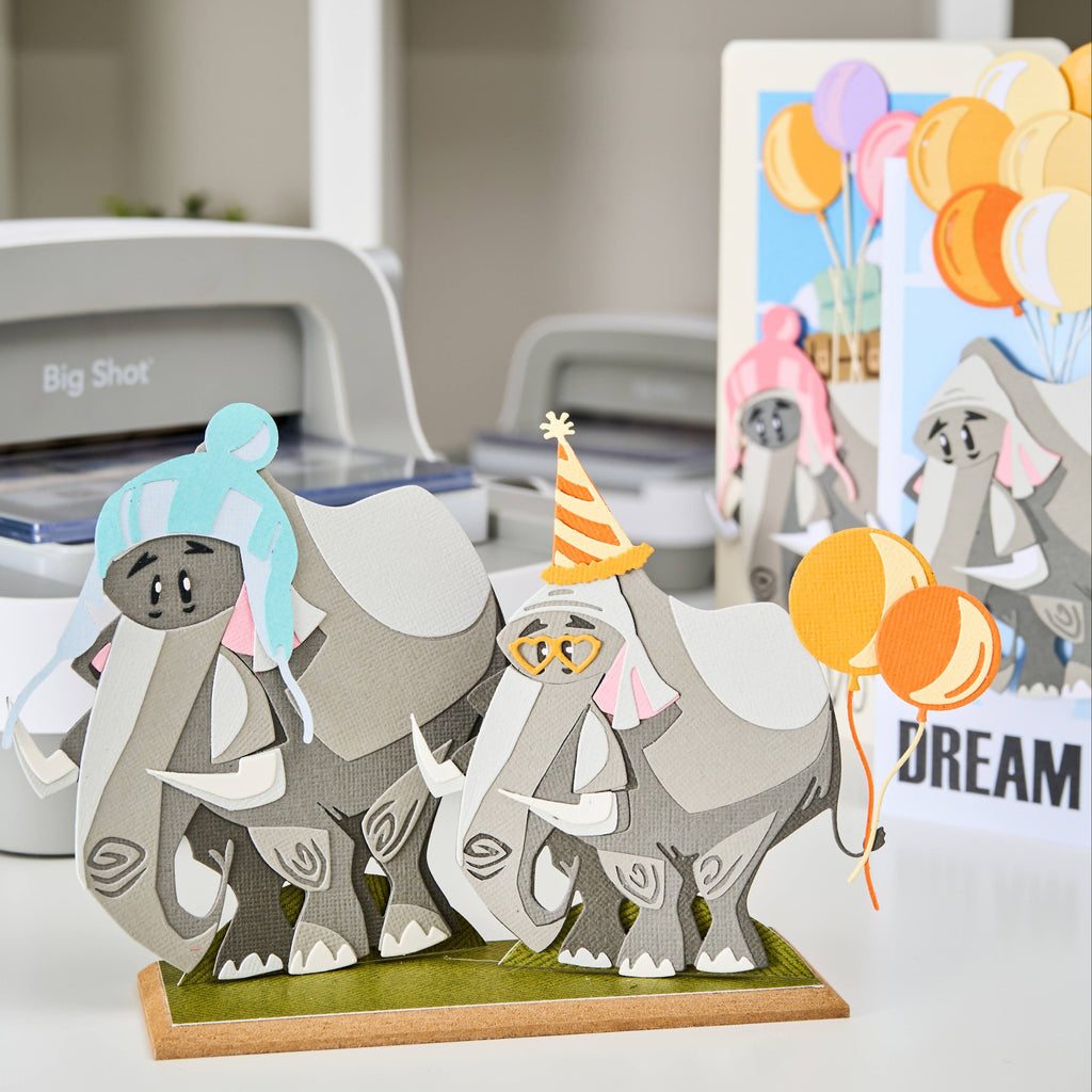 Tim Holtz Sizzix Large and Mini Clarence Colorize Thinlits Die Bundle balloons