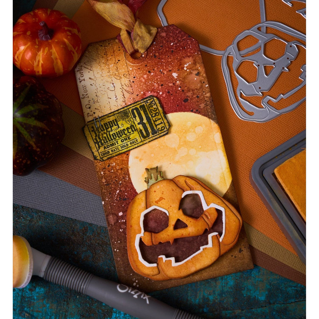 Tim Holtz Sizzix Layered Jack-O-Lantern Thinlits Die 662373 halloween