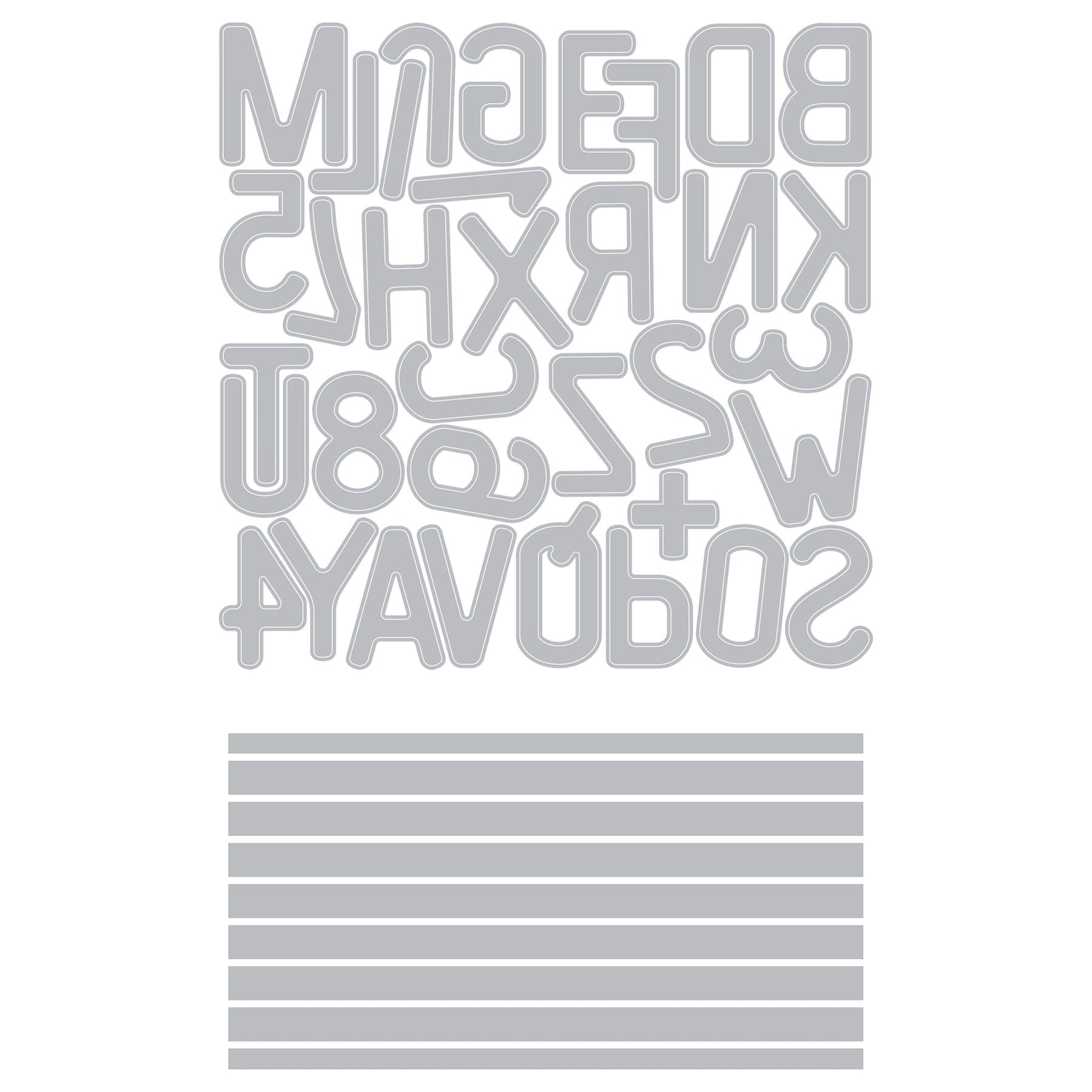 Tim Holtz Sizzix Letterboard Sidekick Dies and Texture Fade 666859 line art
