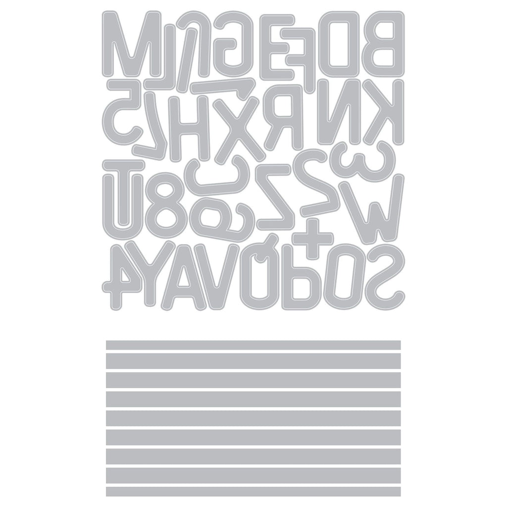 Tim Holtz Sizzix Letterboard Sidekick Dies and Texture Fade 666859 line art