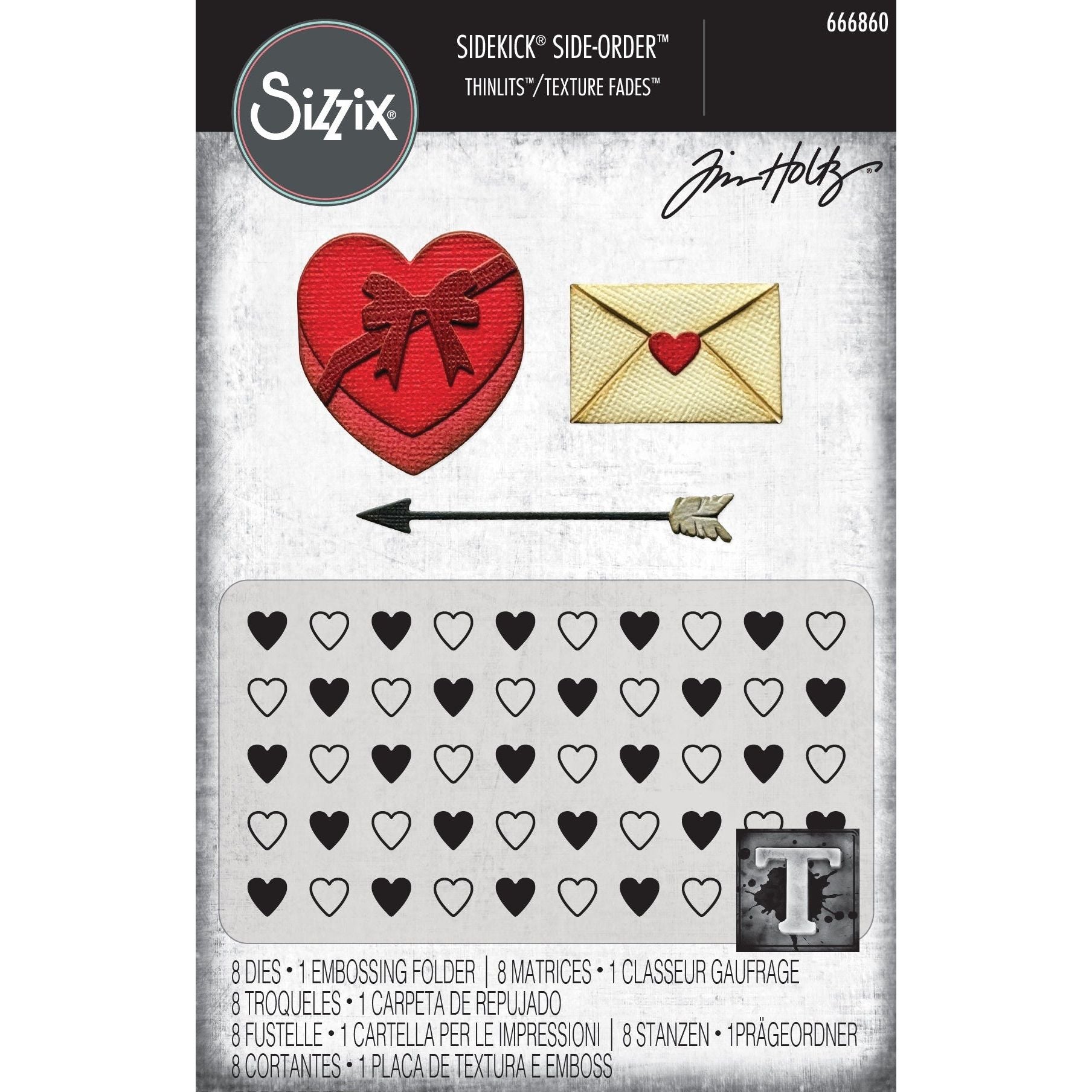 Tim Holtz Sizzix Love Notes Sidekick Dies and Texture Fade 666860