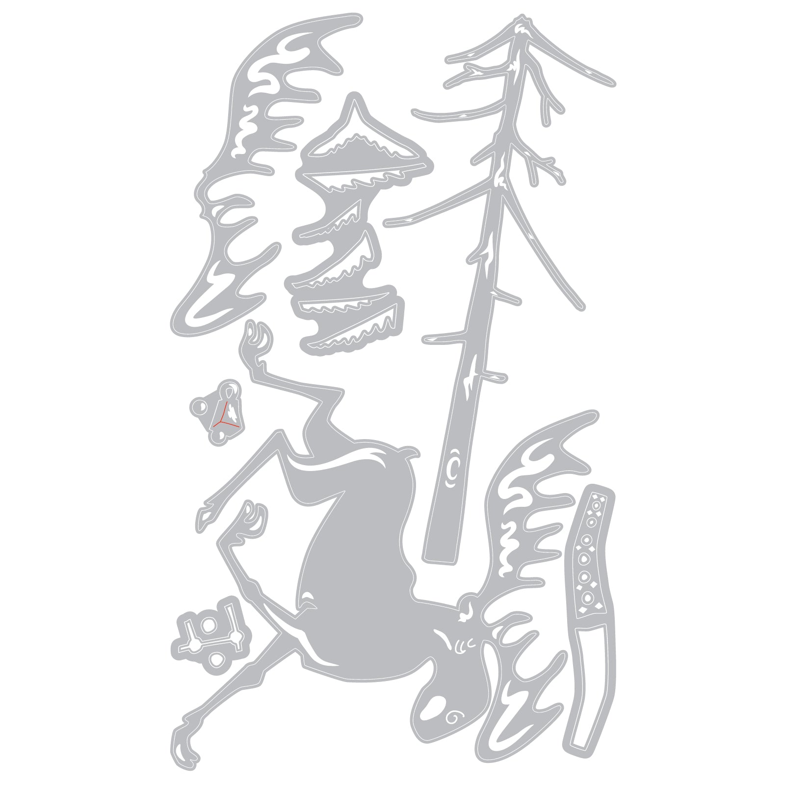 Tim Holtz Sizzix MERRY MOOSE Thinlits Die 663103 line art