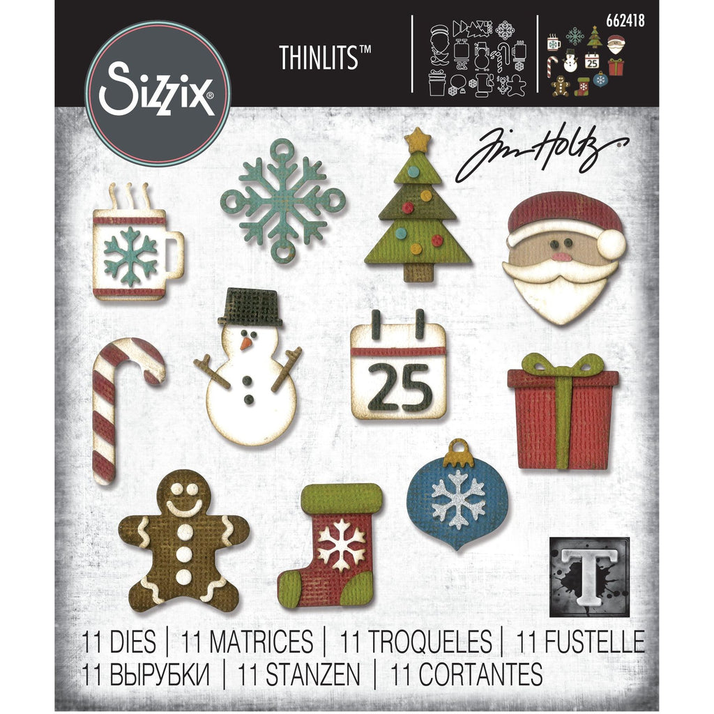 Tim Holtz Sizzix MINI CHRISTMAS THINGS Thinlits Die 662418