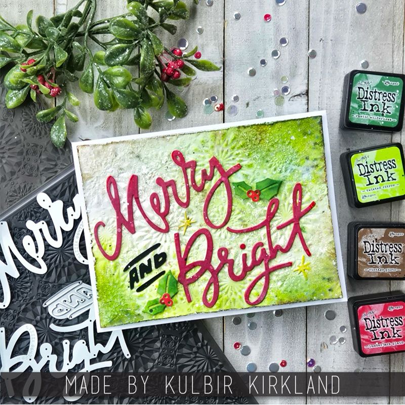 Tim Holtz Sizzix Merry & Bright Thinlits Dies 664739 green