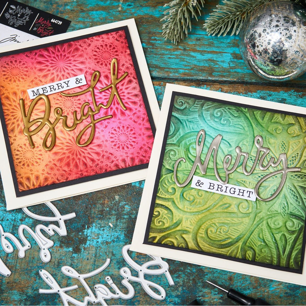 Tim Holtz Sizzix Merry & Bright Thinlits Dies 664739 red and green