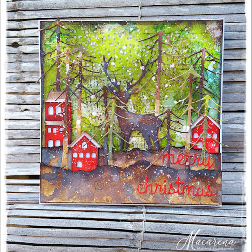 Tim Holtz Sizzix Merry Moose Thinlits Die 663103 merry christmas