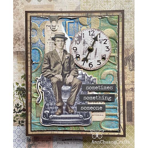 Tim Holtz Sizzix NUMBERED 3D Texture Fades Embossing Folder 665753 clock