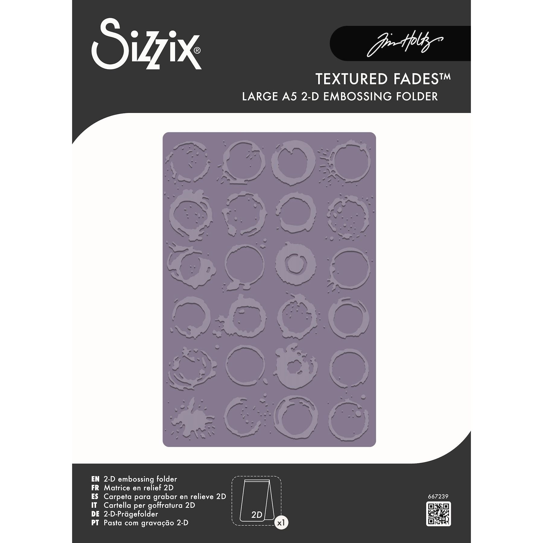 Tim Holtz Sizzix Ringer Large A5 Embossing Folder 667239