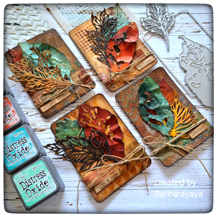Tim Holtz Sizzix SKELETON LEAVES Thinlits Die Set 663094 turquoise | color-code:ALT01