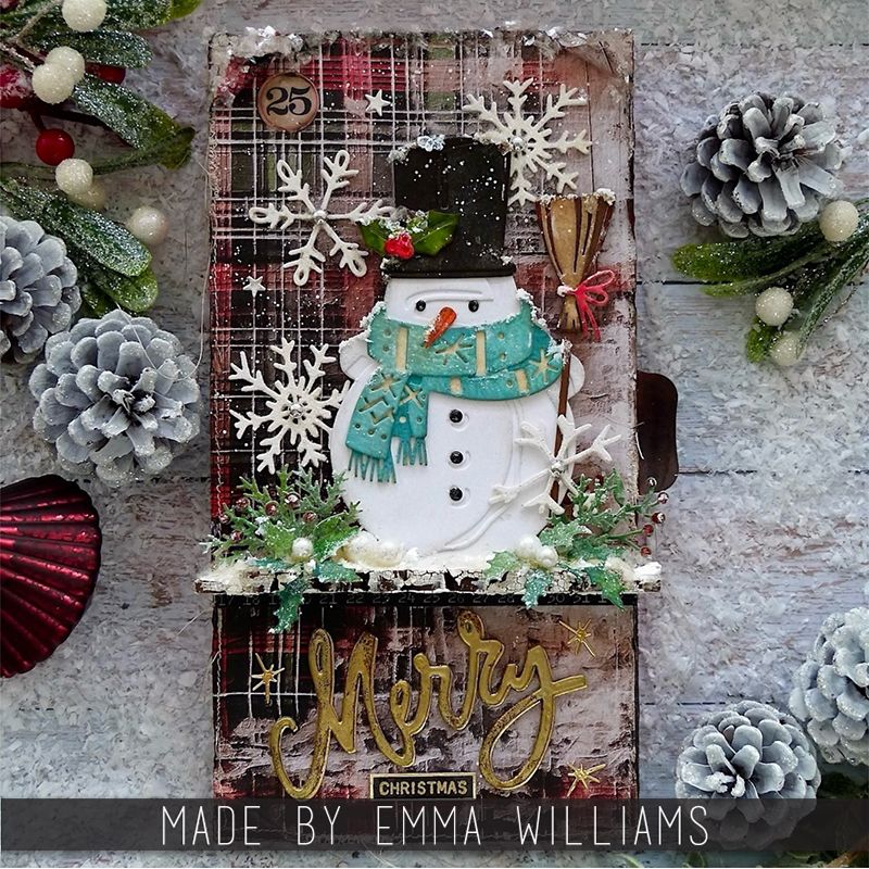 Tim Holtz Sizzix Scribbly Snowflakes Thinlits Dies 665582 snwoman