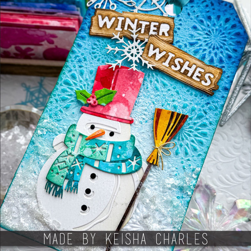 Tim Holtz Sizzix Scribbly Snowflakes Thinlits Dies 665582 tag