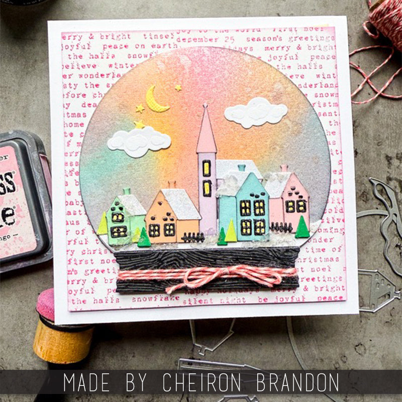 Tim Holtz Sizzix Snowglobe 2 Thinlits Die 662421 merry and bright