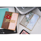 Tim Holtz Sizzix Tree Rings Large A5 Embossing Folder 667258 red poinsettia flower wreath peace wish cards