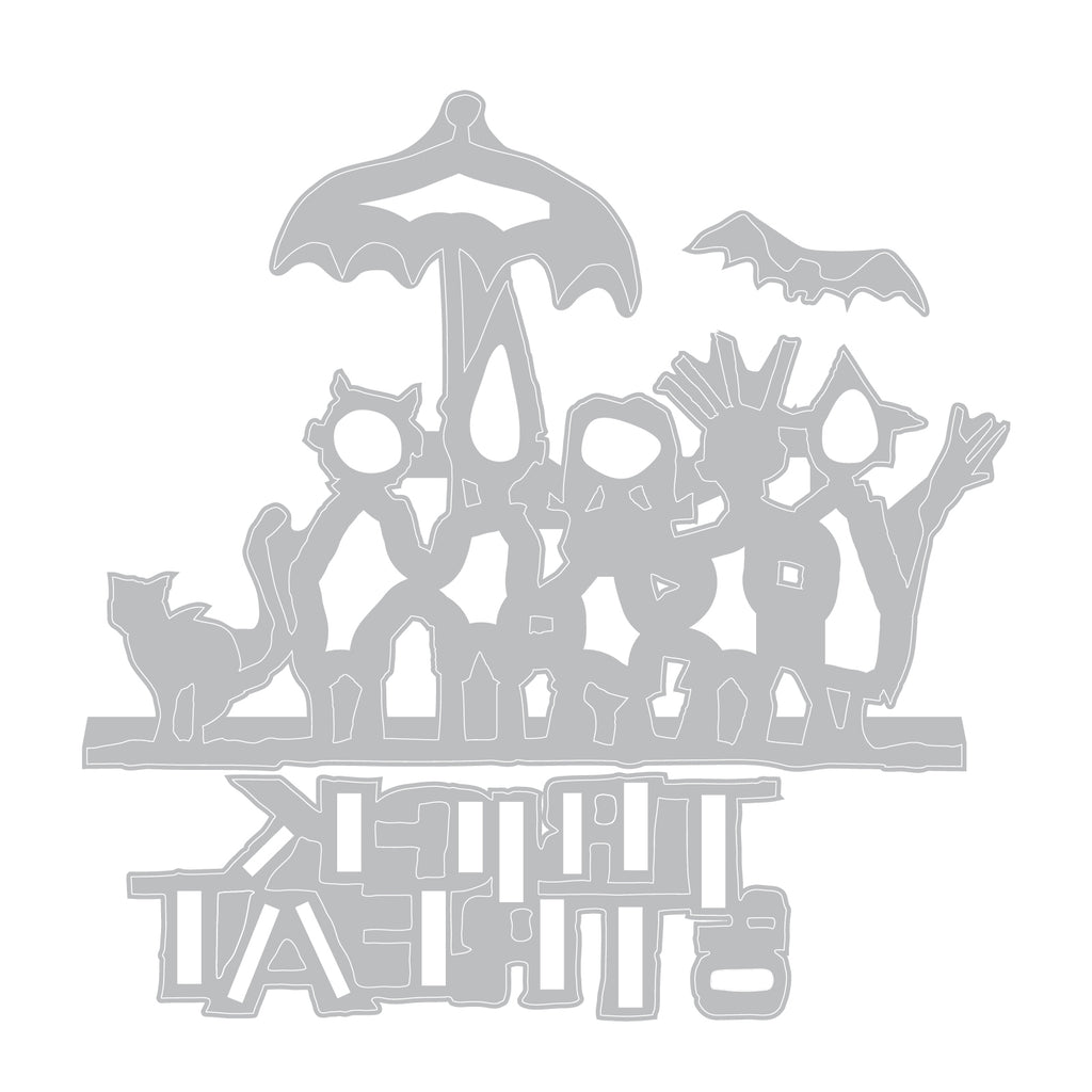 Tim Holtz Sizzix Trick-Or-Treat Thinlits Die 662384 line art