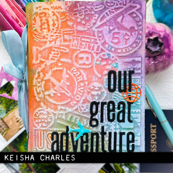 Tim Holtz Sizzix Vault Airmail ML Embossing Folder 666869 great adventure